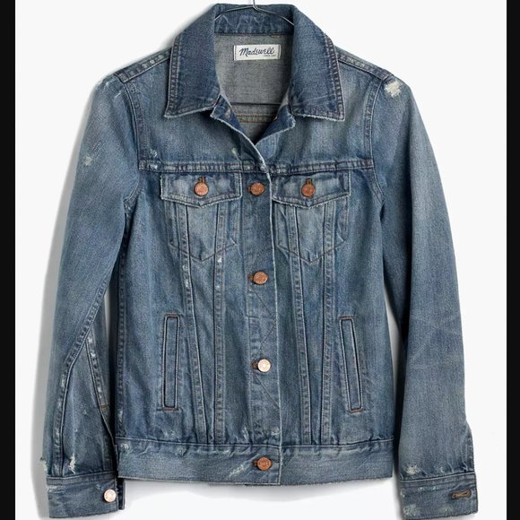 Madewell - Perfect Jean Jacket in Distressed Ellery Wash - Size Small